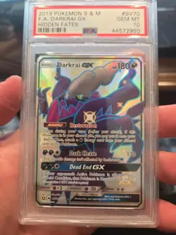 Pokemon Hidden Fates Darkrai GX SV70 PSA 10 - Image 1