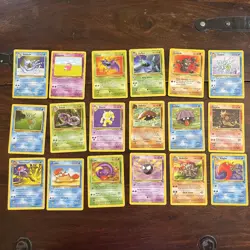 Pokemon TCG 18 Ct Unique Vintage 1999 Fossil Set Non-Holo Lot | Hypno Rare | MP - Image 2