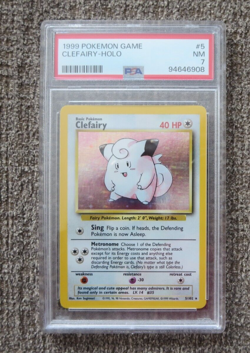 1999 Pokemon Base Set Holo Rare Clefairy PSA 7 #5/102 NEW FRESH SLAB - Image 1