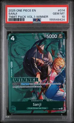 2025 ONE PIECE TOURNAMENT PACK VOL.1 | WINNER SANJI 014 PSA 10 | LOW POP - Image 2