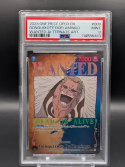 One Piece TCG - Donquixote Doflamingo ST03-009 Wanted Poster SP Alt Art PSA 9 - Image 1