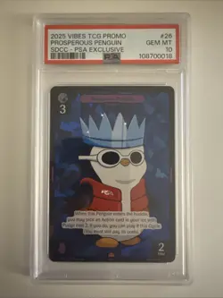 Prosperous Penguin Pudgy Vibes TCG Promo Card SDCC Exclusive PSA 10 - Image 2