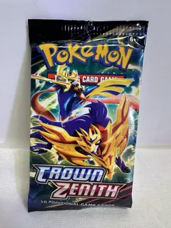 Pokemon TCG Crown Zenith Booster Pack 1-Pack 10 Cards English Zacian - Image 1