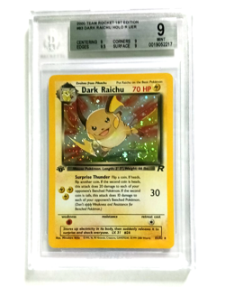2000 Pokemon Team Rocket Dark Raichu 1st Edition Holo Rare Error Card BGS 9 Mint - Image 1