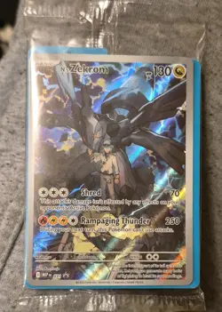 Pokemon N's Zekrom Promo Holo Mega Evolution Card 130 HP Sealed Promo - Image 1