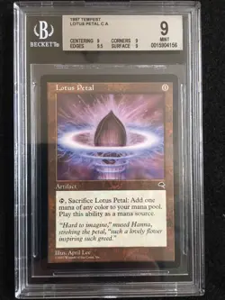 1997 Magic The Gathering MTG Tempest Lotus Petal C A BGS 9.0 with sub 9.5 - Image 1