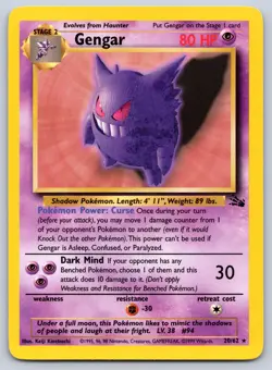 Gengar 20/62 Fossil Pokemon NM - Image 1
