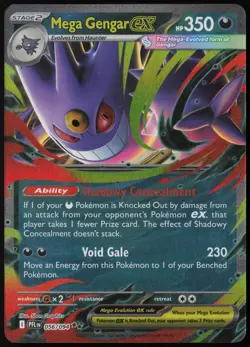 Mega Gengar ex 056/094 Phantasmal Flames Double Rare Holo Pokemon NM - Image 1
