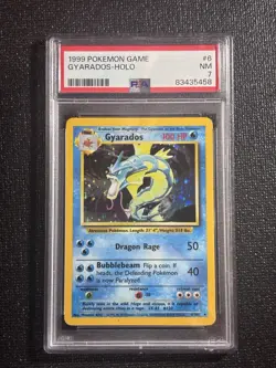 1999 Pokemon Gyarados Base Set Holo 6/102 PSA 7 English - Image 1