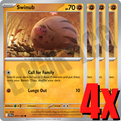 4x Swinub 077/159 x4 - Journey Together - Pokemon TCG - Playset - Image 1