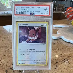 Pokemon 2021 Eevee SWSH127 SWSH Black Star Promo PSA 9 English Holo - Image 1