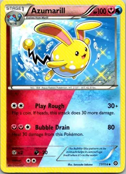 Azumarill 77/114 Steam Siege Pokemon TCG UC NM - Image 1