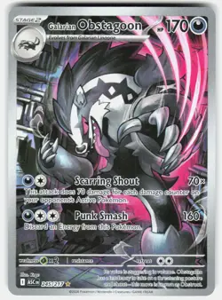 Galarian Obstagoon 245/217 Illustration Rare Ascended Heroes Pokemon Holo NM - Image 1