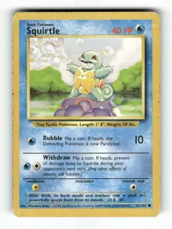 Squirtle - 63/102 - Base Set Unlimited - Pokemon - Common - MP - Image 1