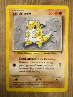 Sandshrew 91/110 Common Legendary Collection 2002 Pokemon WOTC Vintage NM - Image 1
