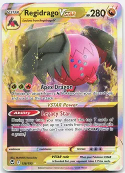 Regidrago VSTAR 136/195 Holo VSTAR Rare Silver Tempest Pokemon Holo Near Mint - Image 1