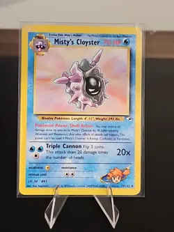 Pokemon TCG Misty’s Cloyster 29/132 Gym Heroes Unlimited Rare WOTC Vintage Card - Image 1