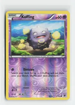 Koffing 27/124 Common XY - Fates Collide Reverse Holofoil Pokemon NM - Image 1