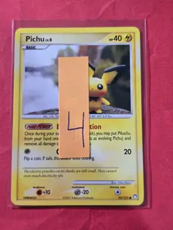 2007 Pokemon Diamond and Pearl Mysterious Treasures #93 Pichu, C, NF/H, cd4 - Image 3