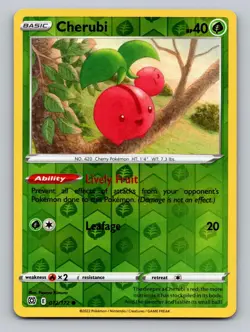 Cherubi 012/172 Common Brilliant Stars Pokemon Reverse Holo LP - Image 1