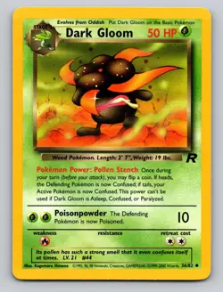 Dark Gloom 36/82 Uncommon Team Rocket Pokemon Unlimited NM - Image 1