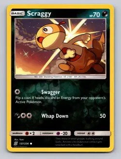Scraggy 137/236 Common Unified Minds Pokemon Reverse Holo NM - Image 1