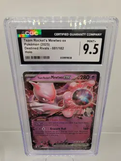 Pokemon Team Rocket’s Mewtwo ex CGC 9.5 Mint+ SV10 Destined Rivals 081/182 Holo - Image 1