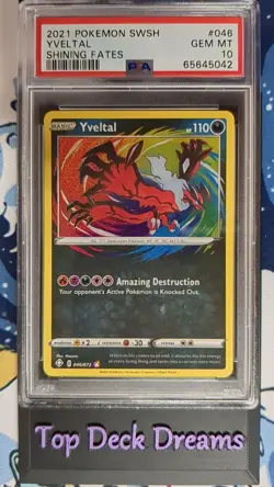 2021 Pokemon YVELTAL Amazing Rare HOLO 46 SWSH Shining Fates PSA 10 Gem Mint - Image 1