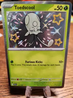 Toedscool 105/091 Shiny Holo Rare Pokemon 2024 Paldean Fates NM Baby Shiny - Image 1