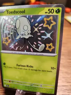 Toedscool 105/091 Shiny Holo Rare Pokemon 2024 Paldean Fates NM Baby Shiny - Image 3