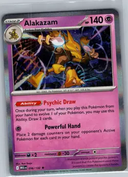 Alakazam 056/132 Holo ME01: Mega Evolution - Pokemon Card - NM - Image 1
