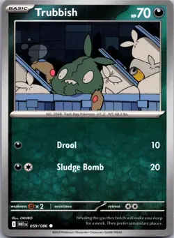 Trubbish 059/086 Common White Flare Pokemon Near Mint - Image 1