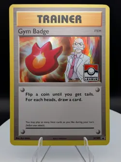 Pokemon TCG: XY Black Star Promo XY209: Gym Badge Blaine Volcano Badge Holo (NM) - Image 1