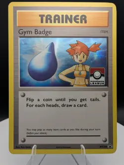 Pokemon TCG: XY Black Star Promo XY204: Gym Badge Misty Cascade Badge Holo (LP+) - Image 1