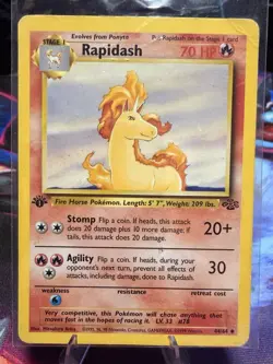 Pokemon Rapidash 70HP Jungle 44/64 Uncommon 1st Edition Regular English 1999 - Image 1