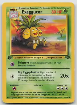 Exeggutor 35/64 Uncommon Jungle Pokemon 1st Edition Heavily Played - Image 1