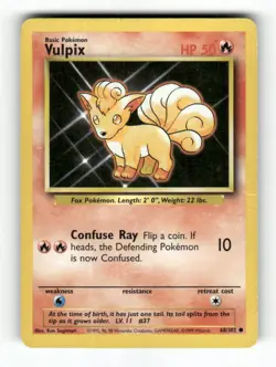 Vulpix - 68/102 - Base Set Unlimited - Pokemon - Common - MP - Image 1