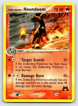 Team Magma's Houndoom 34/95 Uncommon Team Magma vs Team Aqua Pokemon LP - Image 1