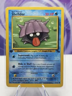 Shellder 54/62 Common Fossil Pokemon 1st Edition HP - Image 1