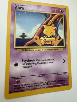 Abra 43/102 Common Base Set Unlimited Pokemon Lightly Played - Image 2