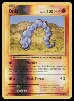 Onix 61/108 Common Evolutions Pokemon Reverse Holo Lightly Played - Image 1