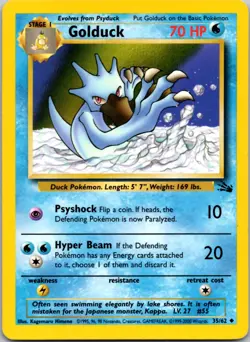 Golduck 35/62 Uncommon Fossil Pokemon Lightly Played - Image 1
