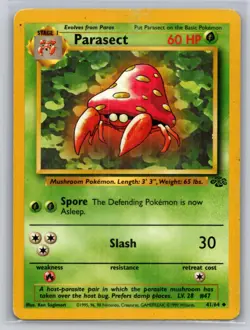Parasect 41/64 Uncommon Jungle Pokemon Unlimited Heavily Played - Image 1