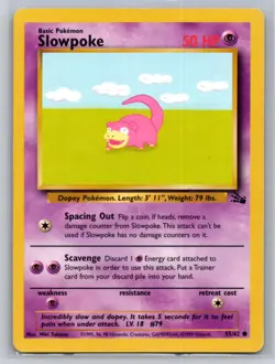 Slowpoke 55/62 Common Fossil Pokemon Unlimited Lightly Played - Image 1