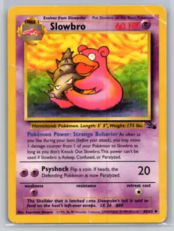 Slowbro 43/62 Uncommon Fossil Pokemon 1st Edition Heavily Played - Image 1