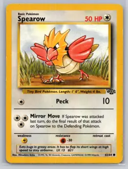 Spearow 62/64 Common Jungle Pokemon Unlimited Lightly Played - Image 1