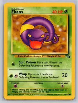 Ekans 46/62 Common Fossil Pokemon Unlimited Lightly Played - Image 1