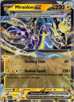 Miraidon ex 073/217 Double Rare Ascended Heroes Pokemon Near Mint - Image 1