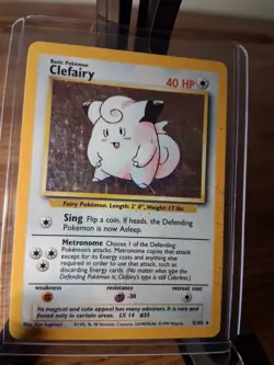 Pokemon TCG Clefairy Base Set 5/102 Holo Rare Unlimited English 40 HP 1999 - Image 1