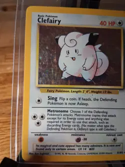 Pokemon TCG Clefairy Base Set 5/102 Holo Rare Unlimited English 40 HP 1999 - Image 4